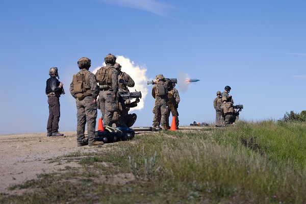 U.S. Marines with 1st Marine Division fire the M3E1 multipurpose anti-armor anti-personnel weapon system on Marine Corps Base Camp Pendleton, California, March 9, 2023. The MAAWS, also known as the Carl Gustaf, is a man portable, reusable, breech-loading, 84 mm recoilless weapon system capable of destroying armored targets. (U.S. Marine Corps photo by Lance Cpl. Juan Torres)