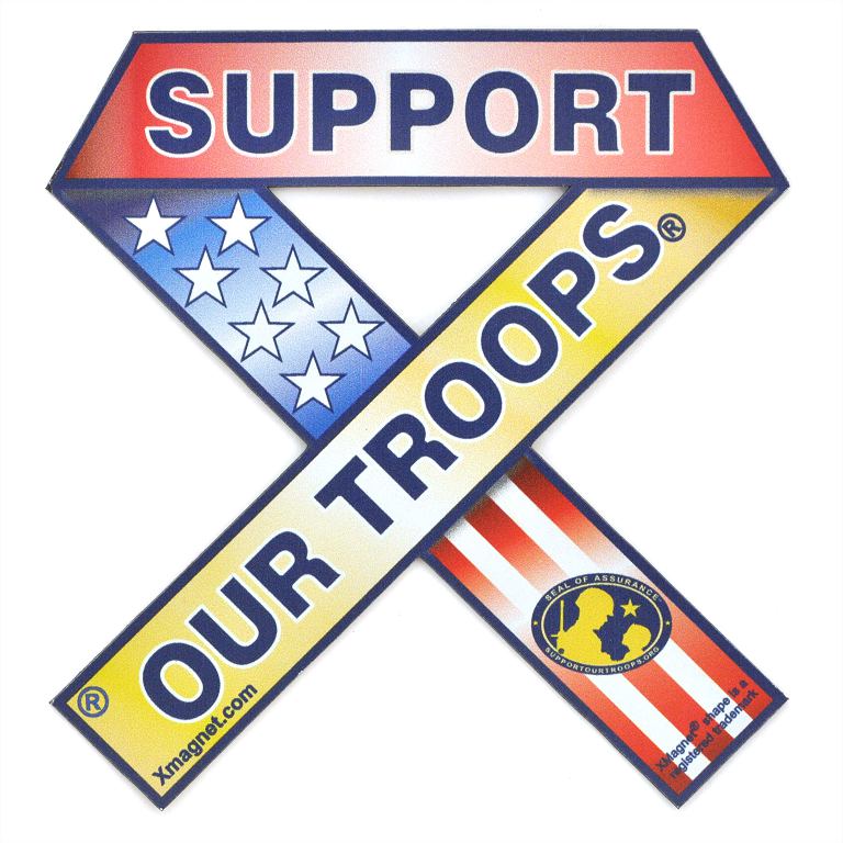 Support Our Troops Camouflage Ribbon  Magnet 