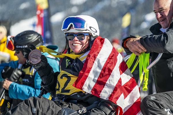 Angela Harris, a U.S. Coastguard servicemember and competitor for Team U.S., flashes her bronze medal she earned in the novice alpine adaptive skiing event during the 2025 Invictus Games in Whistler, Canada, Feb. 11, 2025.Fifty competitors make up Team U.S., which is competing along with 22 other nations in the 2025 Invictus Games. Throughout the competition, events will take place in Vancouver and Whistler, Canada, from Feb. 8-16, 2025. The competition includes 11 different events, including six adaptive winter sports, the first year that winter-specific sports have been part of the Invictus Games competition.The Invictus Games is an international sporting event for wounded, injured, and ill active duty and veteran military personnel. The Games use the power of sport to support recovery, rehabilitation and generate a wider understanding and respect for those who serve their country. The Invictus Games, like the DoD Warrior Games, are designed to enhance recovery by engaging wounded, ill, and injured service members outside of traditional therapy settings.(U.S. Army photo by Michel Sauret)