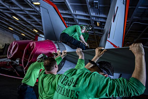 05 Navy USS Nimitz aircraft carriers green shirts FA 18E Super Hornet color coded shirts Support Our Troops