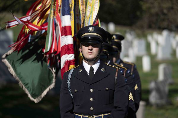 The 1st Special Forces Command (Airborne) holds a wreath-laying ceremony at the gravesite of former President John F. Kennedy in Section 45 of Arlington National Cemetery, Arlington, Virginia, Oct. 17, 2024. This ceremony is held yearly to commemorate President Kennedy’s contributions to the U.S. Army Special Forces, including authorizing the “Green Beret” as the official headgear for all U.S. Army Special Forces and his uncompromising support to the regiment. (U.S. Army photo by Elizabeth Fraser / Arlington National Cemetery / released)