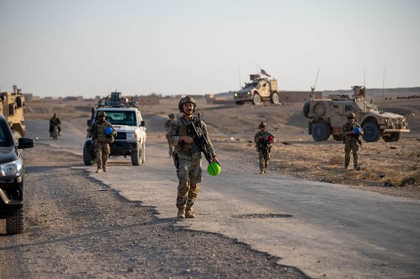 U.S. Army Soldiers, assigned to the Combined Special Operations Joint Task Force – Levant, provide toys and hygiene products to a local village during a security patrol on Oct. 31, 2024, in northeast Syria. (U.S. Army photo by Staff. Sgt. Emma Scearce)