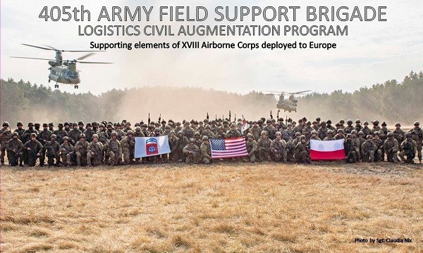 POLAND, March 12, 2022 - Paratroopers assigned to 3rd Brigade Combat Team, 82nd Airborne Division, and Polish soldiers pose for a group photo in Poland