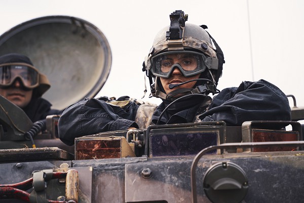 Hohenfels Training Area, Germany. (November 15, 2022): In this photo by Sergeant LaShic Patterson, U.S. soldiers assigned to the Joint Multinational Readiness Center play the opposing force during Dragoon Exercises conducted by the 7th Army Training Command. 