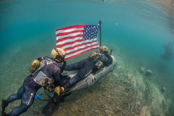 NORTHERN CALIFORNIA (Sept. 9, 2022): In this photo by MC2 Alex Perlman, Sailors assigned to Naval Special Warfare command operate a diver propulsion device while training at high altitude. The Navy’s dive program has a long and colorful history which began in WWII with the Normandy Invasion and continues today as a vital component of U.S. special operations around the world.