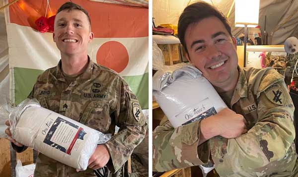 U.S. TROOPS OVERSEAS LOVE ONE TOUCH PILLOWS DELIVERED BY SOT!